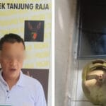 terduga Tersangka kasus tindak pidana pencurian dalam keluarga yang terjadi di Desa Tanjung Raja Selatan, Kecamatan Tanjung Raja, Kabupaten Ogan Ilir.