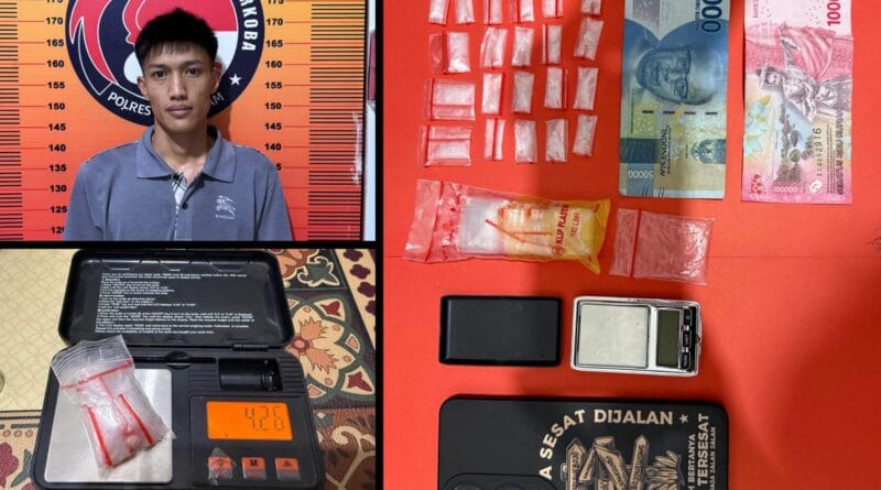 tersangka dan barang bukti narkotika jenis sabu