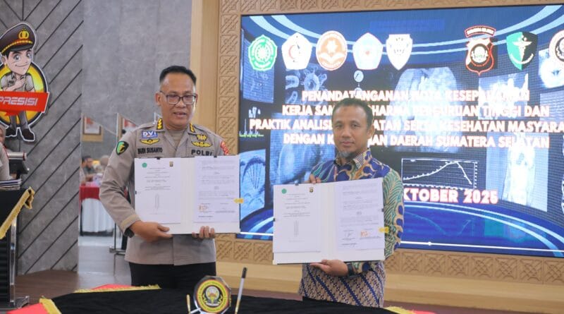 Penandatanganan dokumen dilakukan langsung oleh Kepala Rumah Sakit Bhayangkara M Hasan Palembang, Komisaris Besar Polisi Dr. dr. Budi Susanto, Sp.BS., QHIA,