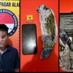 Satresnarkoba Polres Pagar Alam amankan pria 30 tahun diduga miliki ganja. Polisi sita barang bukti dan uji urine positif narkotika.